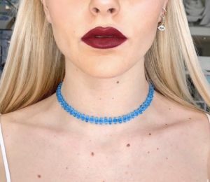 C Choker in acquamarina