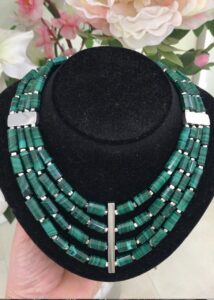 C Malachite e argento