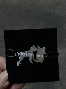 C Coppia cane/gatto in argento con inciso il nome. Personalizzabile