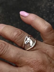 C Anello in argento con muso di cavallo