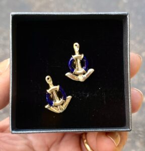 Gemelli in argento con bagno in oro e smalto